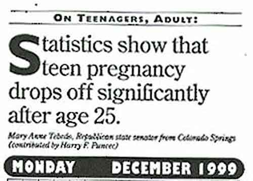 Teenage pregnancy drops after age of 25